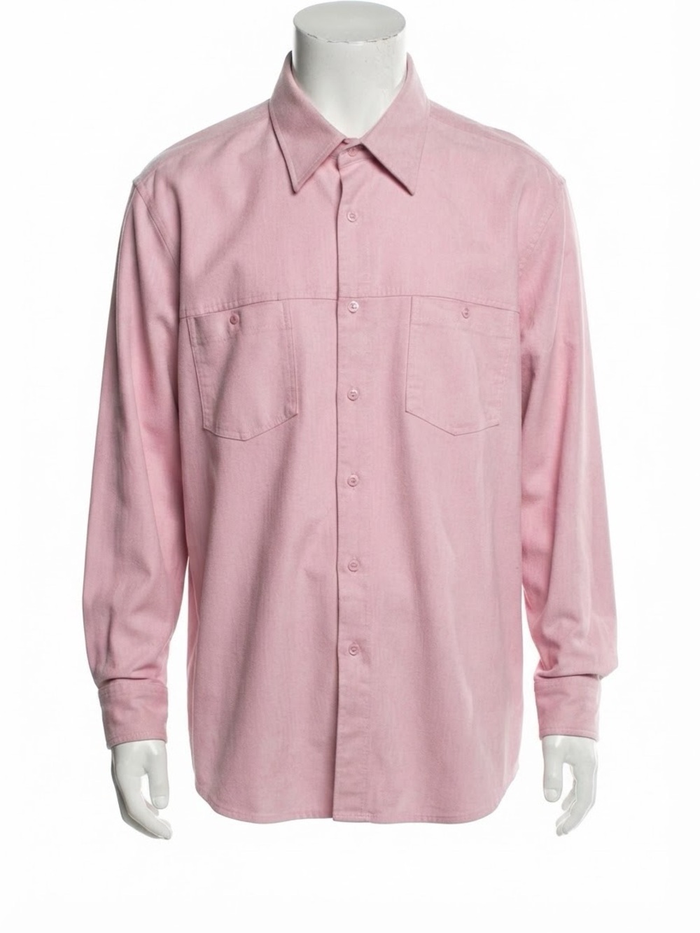 Osborn Light Pink Suede-Like Western Dress Shirt Men's XXL Vintage 90s